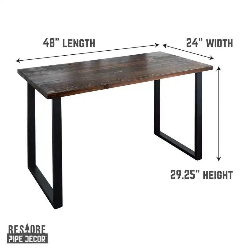 Bureau en bois massif marron Pipe Decor Skyline Trail avec pieds paysagers de 71 cm