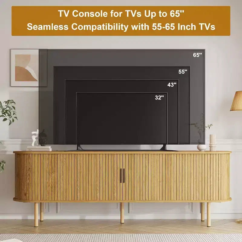 Meuble TV avec rangement – Meuble média en chêne, centre de divertissement contemporain, adapté aux salons, chambres et couloirs.