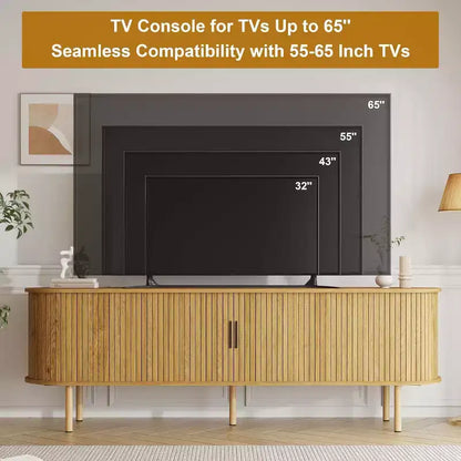 Meuble TV avec rangement – Meuble média en chêne, centre de divertissement contemporain, adapté aux salons, chambres et couloirs.