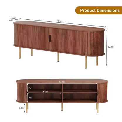 Meuble TV avec rangement – Meuble média en chêne, centre de divertissement contemporain, adapté aux salons, chambres et couloirs.