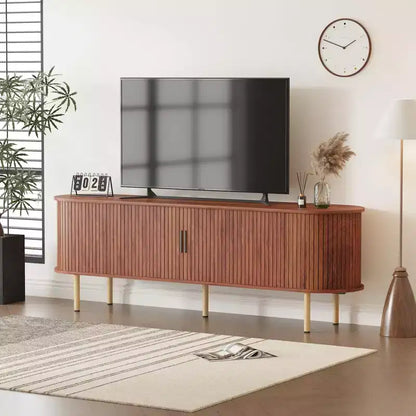 Meuble TV avec rangement – Meuble média en chêne, centre de divertissement contemporain, adapté aux salons, chambres et couloirs.