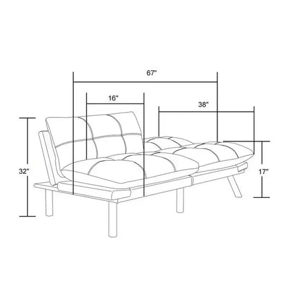 MAYEERTY Canapé-lit pliant convertible moderne confortable pour salon, chambre, petit espace, beige