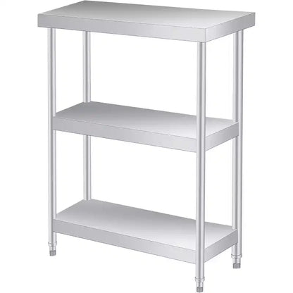 Établi en acier inoxydable, établi de cuisine commerciale avec étagère inférieure réglable, convient aux restaurants, hôtels, garages, à l'intérieur et à l'extérieur