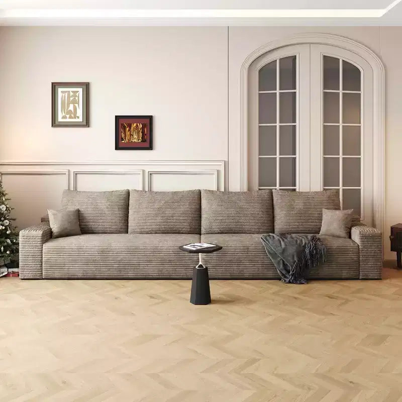 MAYEERTY Grand canapé modulaire 135 Chameau - 6 places 135, Corduroy, Canapé-lit, Aucun assemblage requis, pour appartement/salon