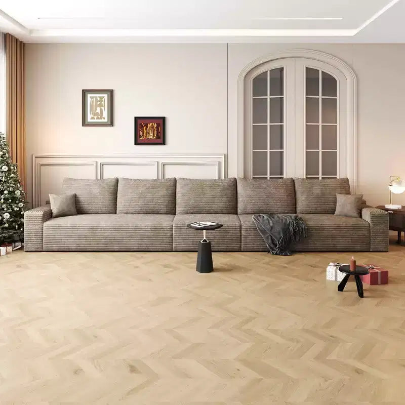 MAYEERTY Grand canapé modulaire 135 Chameau - 6 places 135, Corduroy, Canapé-lit, Aucun assemblage requis, pour appartement/salon