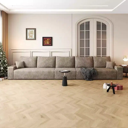 MAYEERTY Grand canapé modulaire 135 Chameau - 6 places 135, Corduroy, Canapé-lit, Aucun assemblage requis, pour appartement/salon