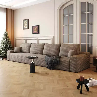 MAYEERTY Grand canapé modulaire 135 Chameau - 6 places 135, Corduroy, Canapé-lit, Aucun assemblage requis, pour appartement/salon