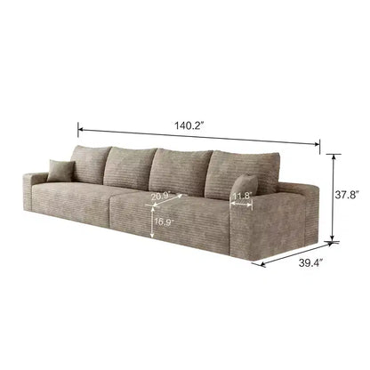 MAYEERTY Grand canapé modulaire 135 Chameau - 6 places 135, Corduroy, Canapé-lit, Aucun assemblage requis, pour appartement/salon