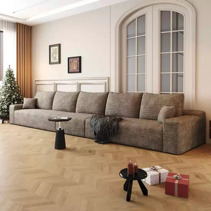 MAYEERTY Grand canapé modulaire 135 Chameau - 6 places 135, Corduroy, Canapé-lit, Aucun assemblage requis, pour appartement/salon