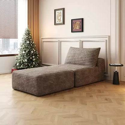 MAYEERTY Grand canapé modulaire 135 Chameau - 6 places 135, Corduroy, Canapé-lit, Aucun assemblage requis, pour appartement/salon