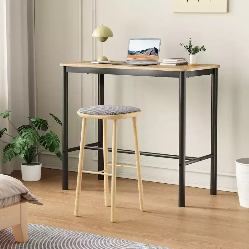 Bureau debout rectangulaire Okak avec cadre en métal, bureau d'ordinateur avec grand plateau, bureau pour salon, chambre, bureau d'étude