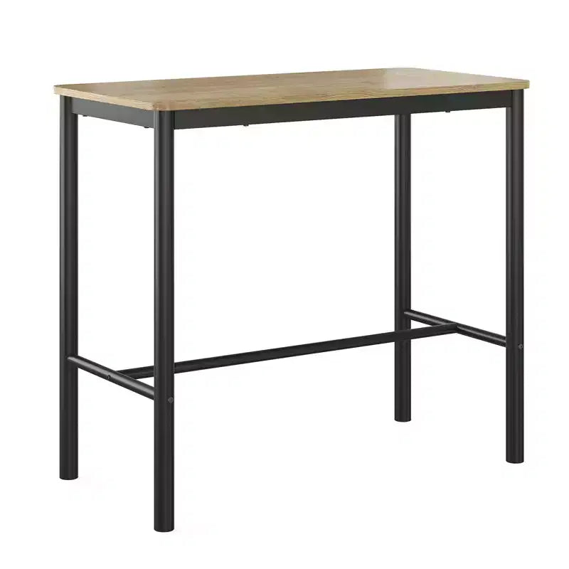 Bureau debout rectangulaire Okak avec cadre en métal, bureau d'ordinateur avec grand plateau, bureau pour salon, chambre, bureau d'étude