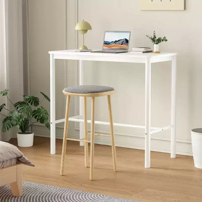 Bureau debout rectangulaire Okak avec cadre en métal, bureau d'ordinateur avec grand plateau, bureau pour salon, chambre, bureau d'étude
