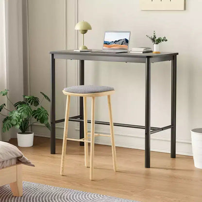 Bureau debout rectangulaire Okak avec cadre en métal, bureau d'ordinateur avec grand plateau, bureau pour salon, chambre, bureau d'étude