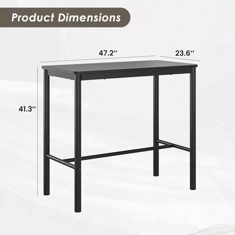 Bureau debout rectangulaire Okak avec cadre en métal, bureau d'ordinateur avec grand plateau, bureau pour salon, chambre, bureau d'étude