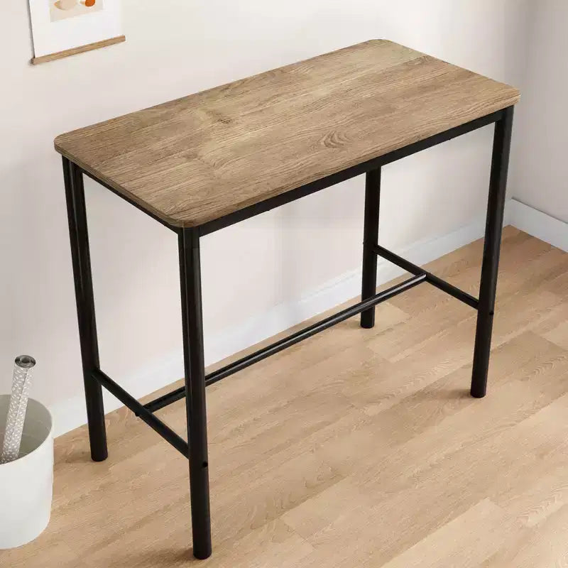 Bureau debout rectangulaire Okak avec cadre en métal, bureau d'ordinateur avec grand plateau, bureau pour salon, chambre, bureau d'étude