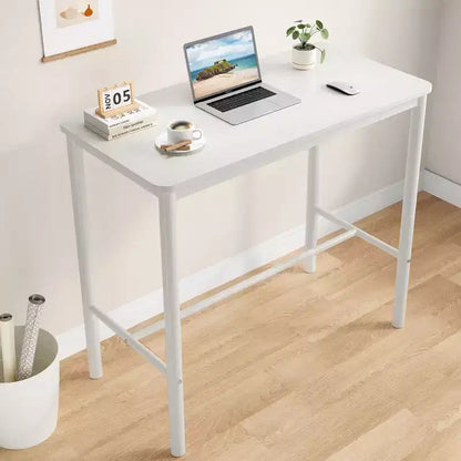 Bureau debout rectangulaire Okak avec cadre en métal, bureau d'ordinateur avec grand plateau, bureau pour salon, chambre, bureau d'étude