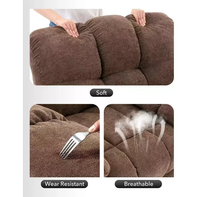 Fauteuil inclinable surdimensionné pivotant à 360°, capacité de poids 136 kg, fauteuils inclinables manuels extra larges, fauteuil paresseux simple en chenille