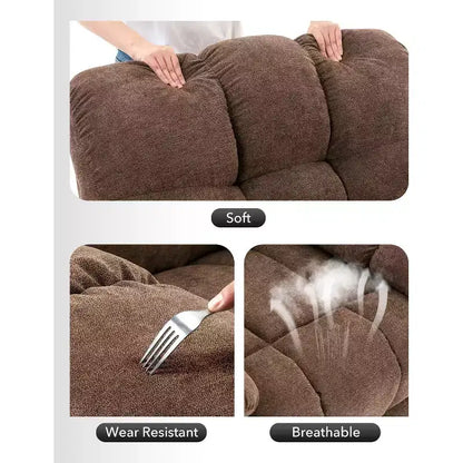 Fauteuil inclinable surdimensionné pivotant à 360°, capacité de poids 136 kg, fauteuils inclinables manuels extra larges, fauteuil paresseux simple en chenille