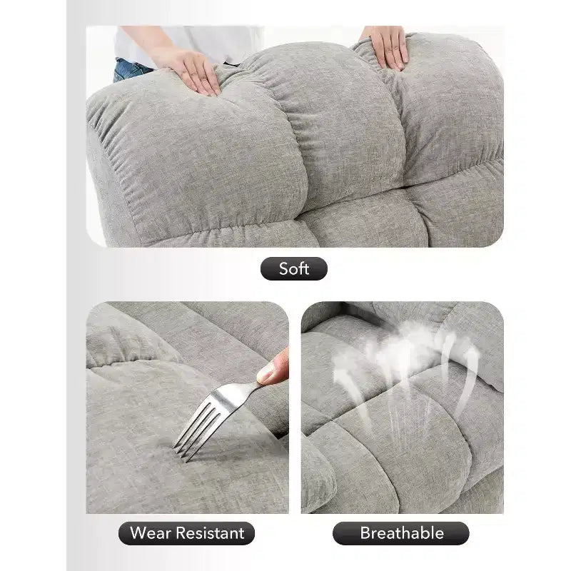Fauteuil inclinable surdimensionné pivotant à 360°, capacité de poids 136 kg, fauteuils inclinables manuels extra larges, fauteuil paresseux simple en chenille