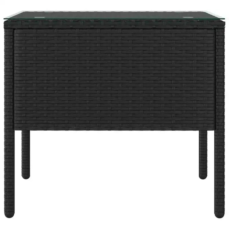 Table d'appoint noire en polyrotin, compacte et durable