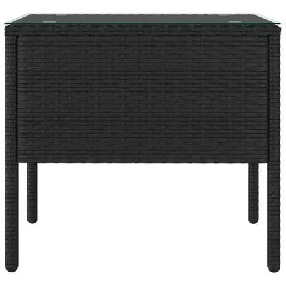 Table d'appoint noire en polyrotin, compacte et durable