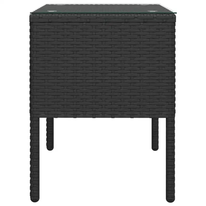 Table d'appoint noire en polyrotin, compacte et durable