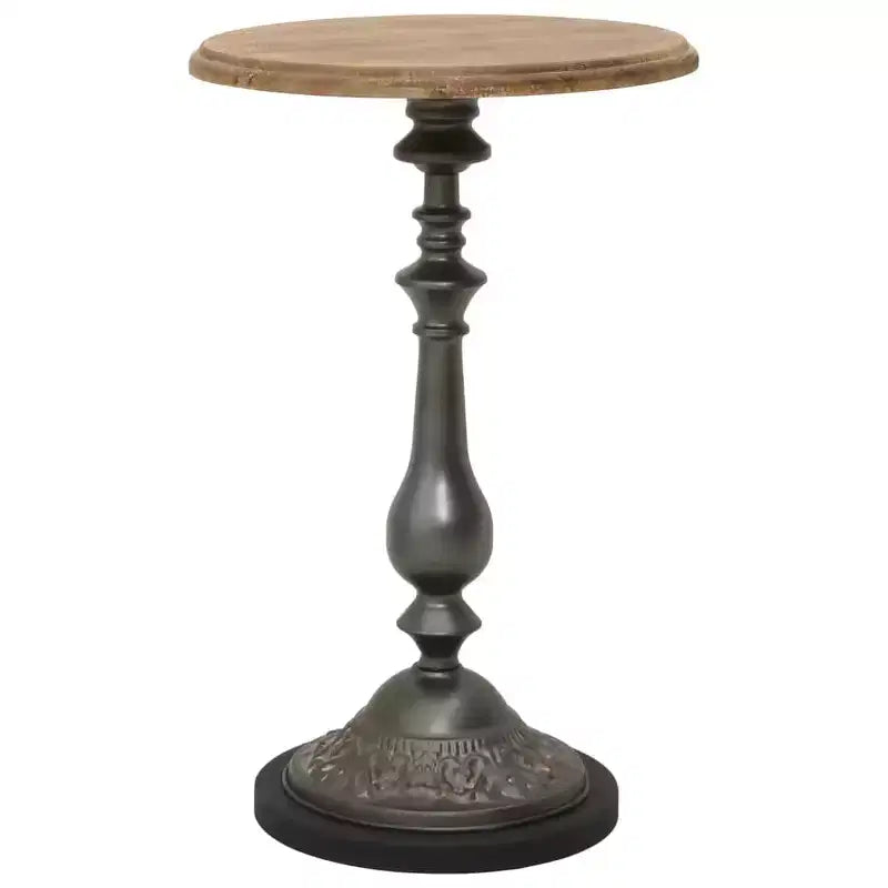 End Table Brown Solid fir wood and steel Small Simplistic