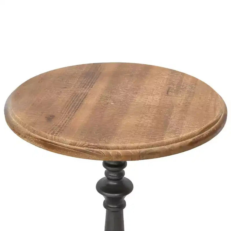 Table d'appoint Marron Bois de sapin massif et acier Petite Minimaliste
