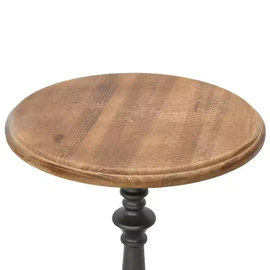 Table d'appoint Marron Bois de sapin massif et acier Petite Minimaliste