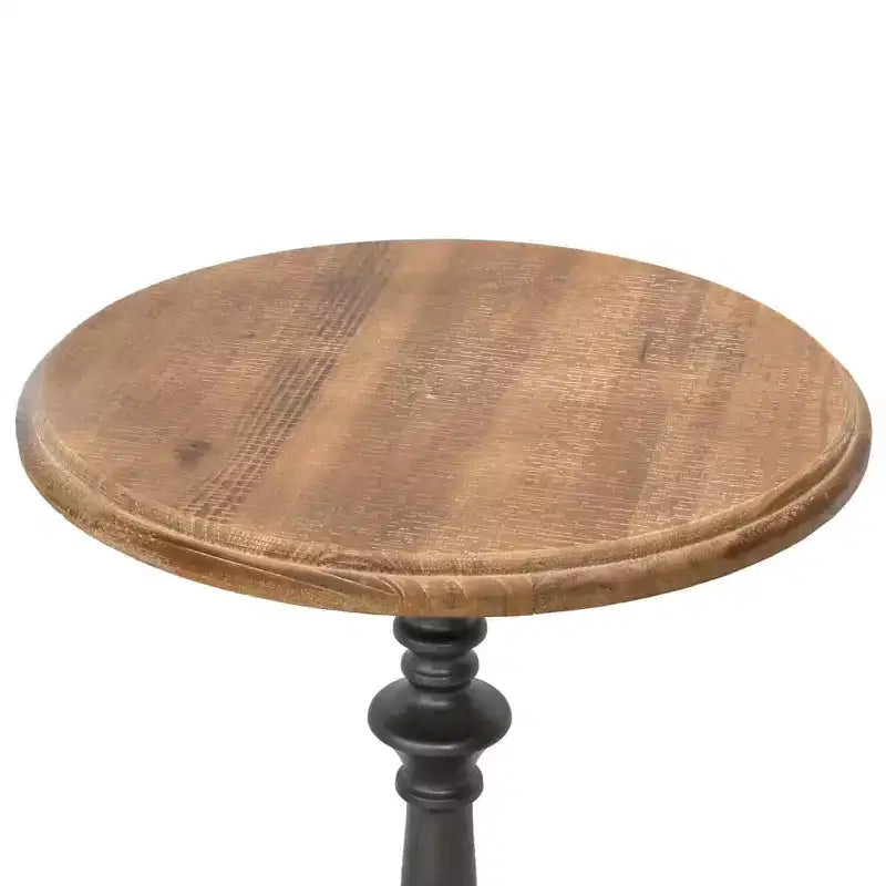 Table d'appoint Marron Bois de sapin massif et acier Petite Minimaliste