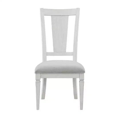 Royal Hampton Kate, ensemble de 2 chaises de salle à manger de 61 cm, lin gris clair, cadre en bois blanc