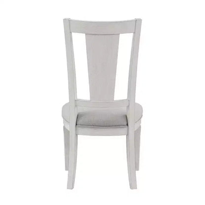 Royal Hampton Kate, ensemble de 2 chaises de salle à manger de 61 cm, lin gris clair, cadre en bois blanc