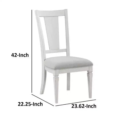 Royal Hampton Kate, ensemble de 2 chaises de salle à manger de 61 cm, lin gris clair, cadre en bois blanc