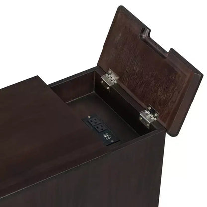 Table d'appoint vintage Okak avec ports USB, table de chevet avec 1 tiroir multifonctionnel avec porte-gobelets, table d'appoint pour salon, chambre à coucher