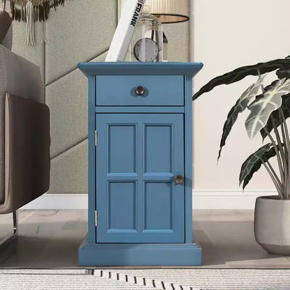 Table d'appoint vintage Okak avec ports USB, table de chevet avec 1 tiroir multifonctionnel avec porte-gobelets, table d'appoint pour salon, chambre à coucher