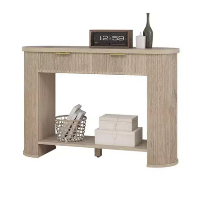 Console cannelée de 47,2 pouces avec tiroir et rangement ouvert pour entrée, canapé, salon, chambre à coucher