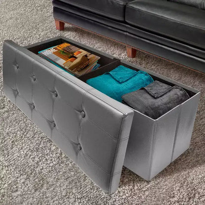 Banc de rangement en similicuir Sorbus 43 pouces - pour chambre à coucher, entrée, table basse, bout de lit, repose-pieds, pouf