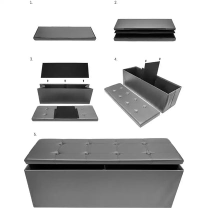 Banc de rangement en similicuir Sorbus 43 pouces - pour chambre à coucher, entrée, table basse, bout de lit, repose-pieds, pouf