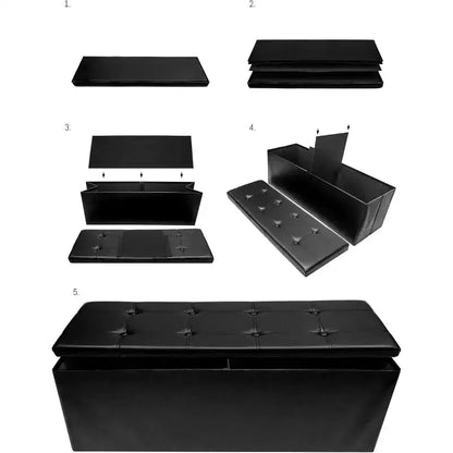 Banc de rangement en similicuir Sorbus 43 pouces - pour chambre à coucher, entrée, table basse, bout de lit, repose-pieds, pouf