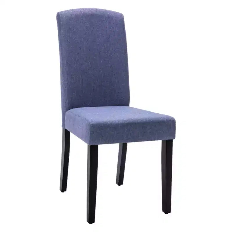 Lot de deux chaises de salle à manger Parsons en polyester rembourré, bleu marine et noir, HomeRoots
