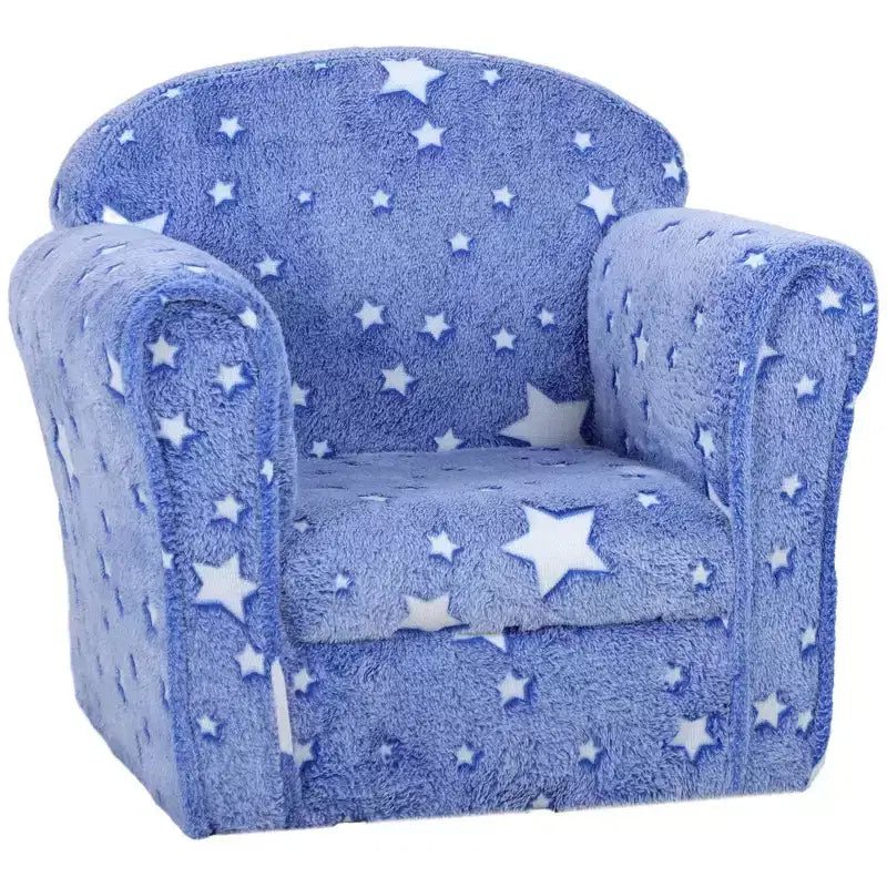 Canapé Whisen pour enfants et tout-petits, canapé pour enfants, canapé bébé rembourré avec étoiles lumineuses pour 18-36 mois - Bleu
