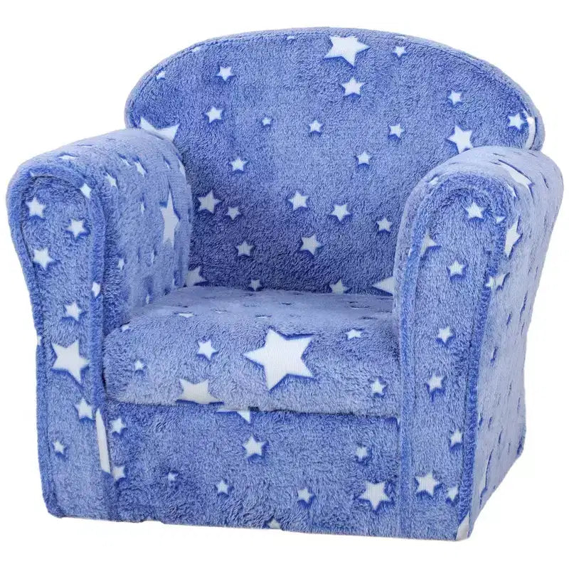 Canapé Whisen pour enfants et tout-petits, canapé pour enfants, canapé bébé rembourré avec étoiles lumineuses pour 18-36 mois - Bleu