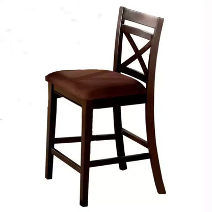 Ensemble de salle à manger GDFStudio Ralph 5 pièces en bois à hauteur de comptoir avec 4 chaises à dossier croisé