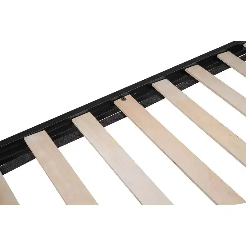 Bellemave Lits superposés jumeaux en métal avec panneaux de ventilation et barrières de sécurité, sans bruit, adaptés aux adolescents, noirs