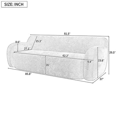 Canapé Clihome 81,5 po, minimaliste et épuré, très grand canapé décontracté 3 places