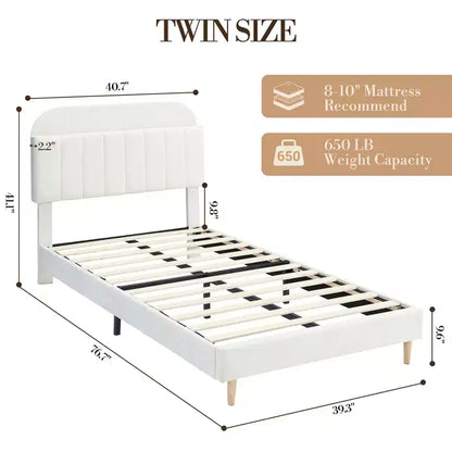 Lit enfant, cadre de lit simple rembourré avec tête de lit de rangement et sommier à lattes, rembourré en velours, adapté aux lits pour garçons et filles