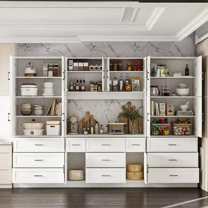 Famapy Armoire de cuisine grande capacité avec étagères réglables, plan de travail fonctionnel, tiroirs multiples, buffet de rangement pour aliments, organisation de cuisine