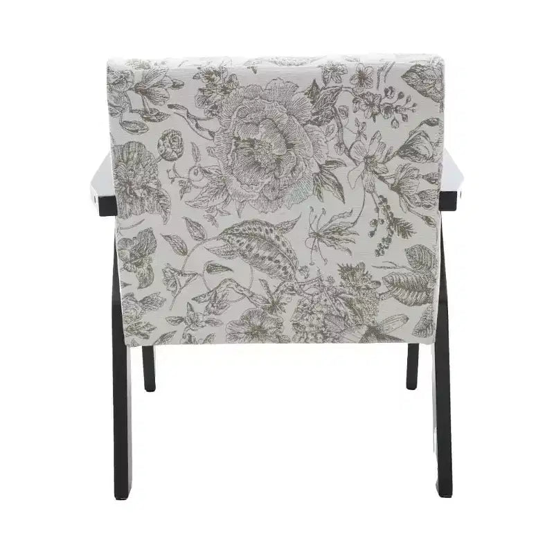 Fauteuil de salon moderne du milieu du siècle Homy Casa avec structure en bois massif, fauteuil d'appoint rembourré pour salon, chambre ou bureau, beige + gris