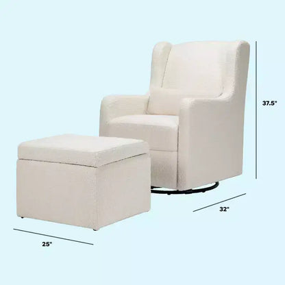 Planeur pivotant Carter's by daVinci Adrian avec pouf de rangement - Boucle ivoire
